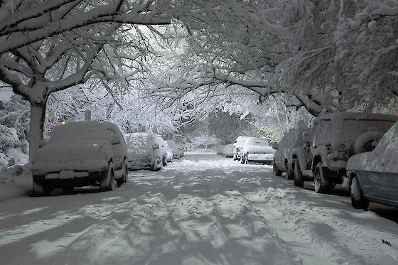 Snow covered street after a blizzard, Portland Oregon | © Matt Giraud Photography