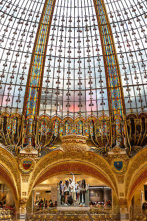 The stupendous stained glass dome at Galeries Lafayette, Paris, France. | © Matt Giraud Photography